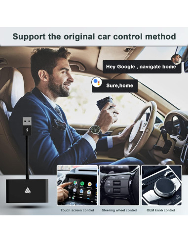 Adaptador Inalámbrico Android Auto AutuVone 2024 USB 5GHz