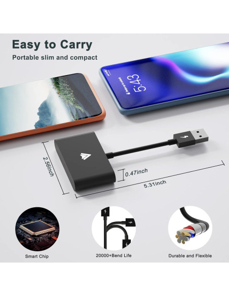 Adaptador Inalámbrico Android Auto AutuVone 2024 USB 5GHz