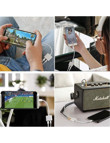 Adaptador Dual Lightning 2Pack para iPhone Audio y Carga