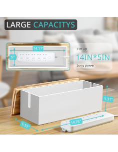 Caja Organizadora de Cables Bivvclaz Blanca 37.5x14.1 cm 2