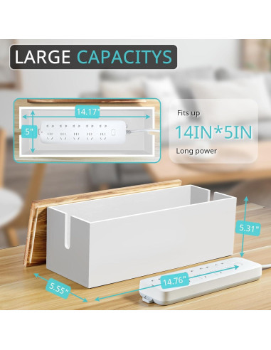 Caja Organizadora de Cables Bivvclaz Blanca 37.5x14.1 cm