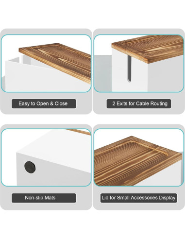 Caja Organizadora de Cables Bivvclaz Blanca 37.5x14.1 cm