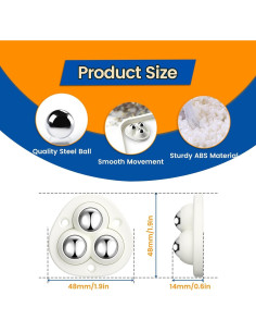 Ruedas Autoadhesivas TRVL FIELDER 8 PCS 360 para Muebles 2