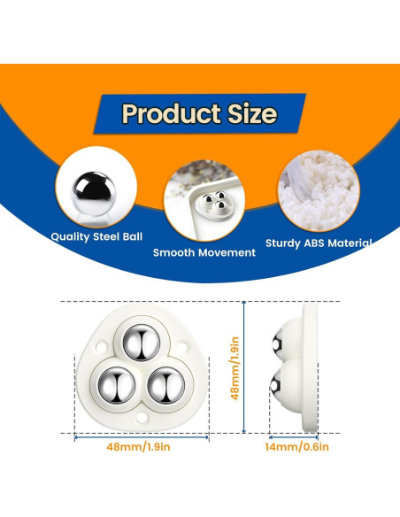 Ruedas Autoadhesivas TRVL FIELDER 8 PCS 360 para Muebles