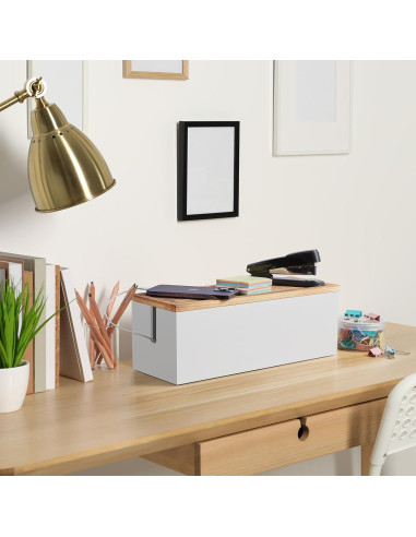 Caja Organizadora de Cables Bivvclaz Blanca 37.5x14.1 cm