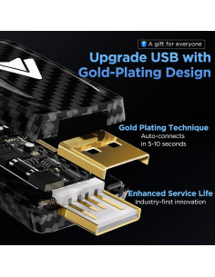 Adaptador Inalámbrico Android Auto MSXTTLY U2A-L9 Carbono 2