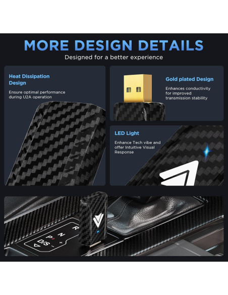 Adaptador Inalámbrico Android Auto MSXTTLY U2A-L9 Carbono