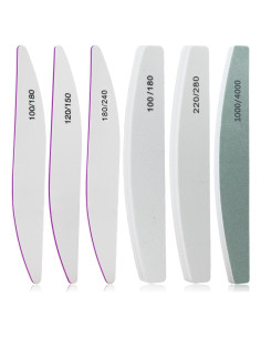 Juego de 6 Limas y Pulidores de Uñas ESUOHYM - Granos 100 a 4000