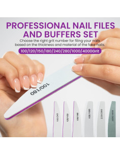 Juego de 6 Limas y Pulidores de Uñas ESUOHYM - Granos 100 a 4000 2