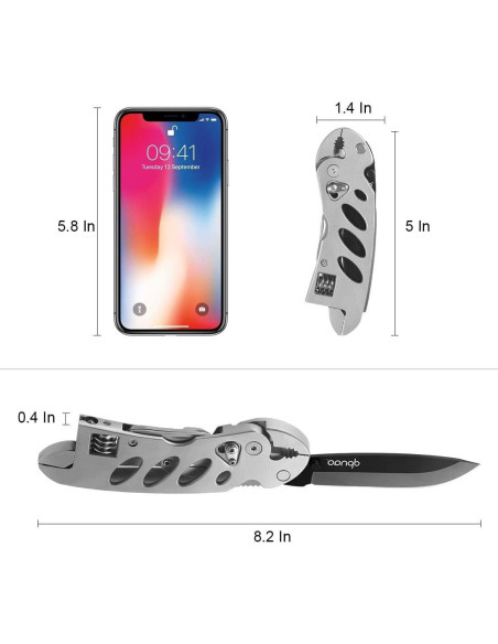 Llave Multiherramienta DPNAO 7 en 1 Plegable de Acero Inoxidable