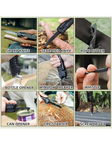 Cuchillo de bolsillo Titorld LJD001 21 en 1 para camping