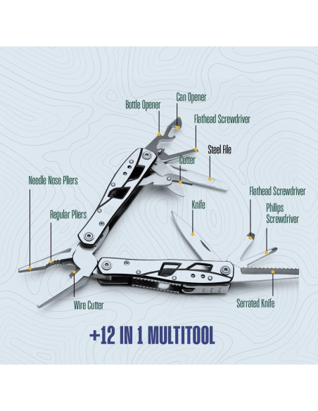 Alicate Multiherramienta Hayvenhurst 12 en 1 Acero Inoxidable