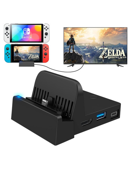 Dock de Carga Ukor para Nintendo Switch - HDMI y USB 3.0