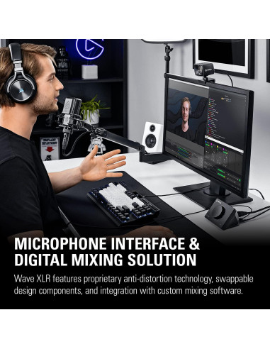 Elgato Wave XLR - Interfaz de Audio USB-C con Preamp 75 dB
