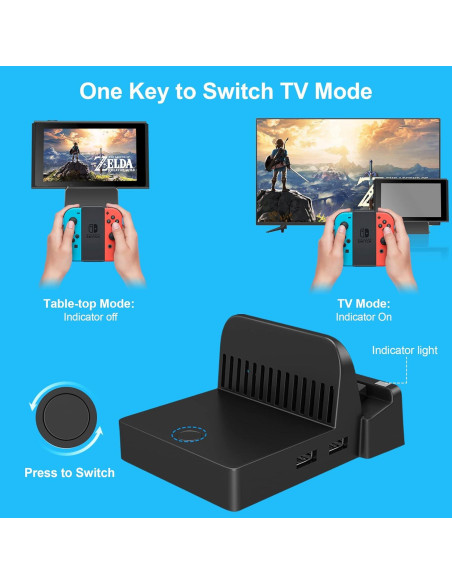Dock de Carga Ukor para Nintendo Switch - HDMI y USB 3.0