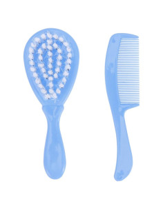 Juego de Cepillo y Peine para Bebés Azul - Suave y Seguro