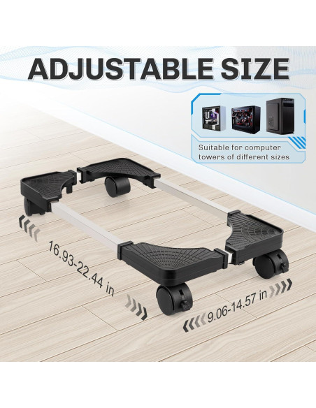 Soporte Móvil para CPU Liitrton Ajustable con Ruedas 43-57 cm