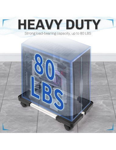 Soporte Móvil para CPU Liitrton Ajustable con Ruedas 43-57 cm