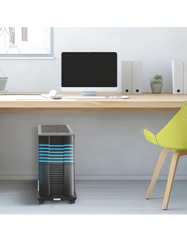 Soporte Móvil para CPU Liitrton Ajustable con Ruedas 43-57 cm