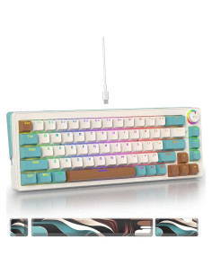 Teclado mecánico Guffercty 65% Hot-Swappable RGB 68 teclas