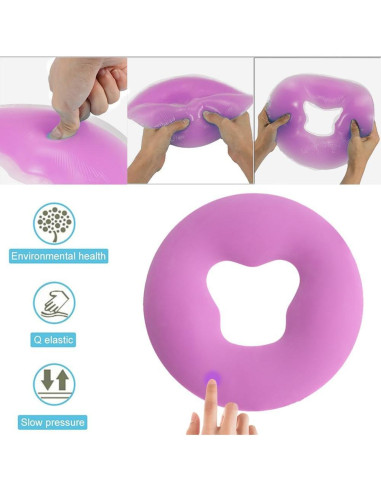 Almohada de Masaje Facial OULIGET de Silicona Morada 29x1.8cm