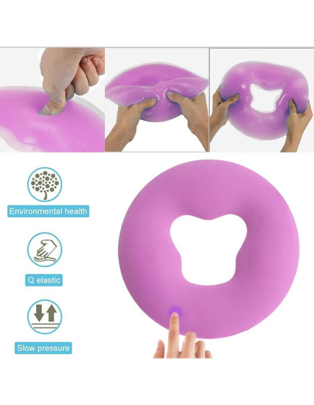 Almohada de Masaje Facial OULIGET de Silicona Morada 29x1.8cm