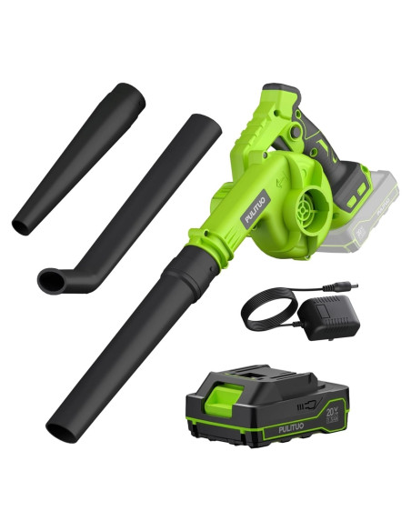 Soplador de Hojas Inalámbrico PULITUO 20V 193 km/h Ligero