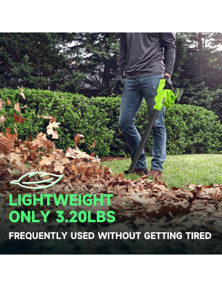 Soplador de Hojas Inalámbrico PULITUO 20V 193 km/h Ligero