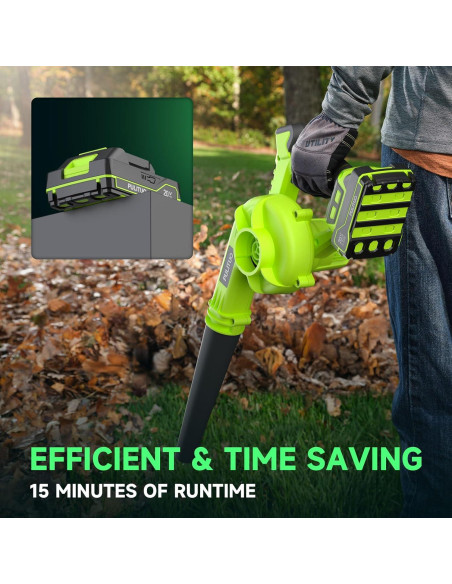 Soplador de Hojas Inalámbrico PULITUO 20V 193 km/h Ligero