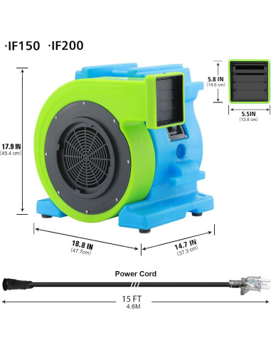 Soplador Inflable MOUNTO 2.0hp Eficiente para Casa de Brincar