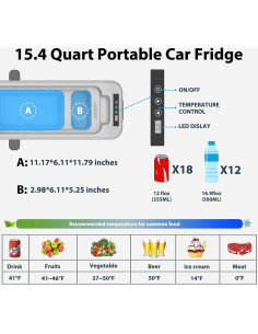 Congelador Portátil Alpicool KCF15 15.4L 12V Enfriador Coche 2