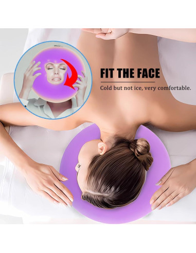 Almohada de Masaje Facial OULIGET de Silicona Morada 29x1.8cm