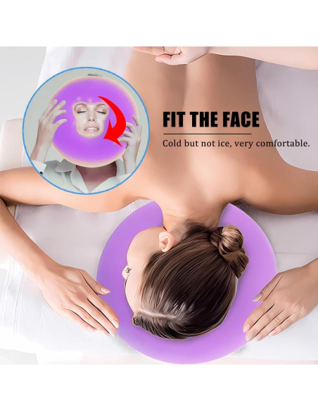 Almohada de Masaje Facial OULIGET de Silicona Morada 29x1.8cm