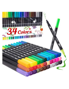 Marcadores Doble Punta Reaeon 34 Colores para Colorear Adultos