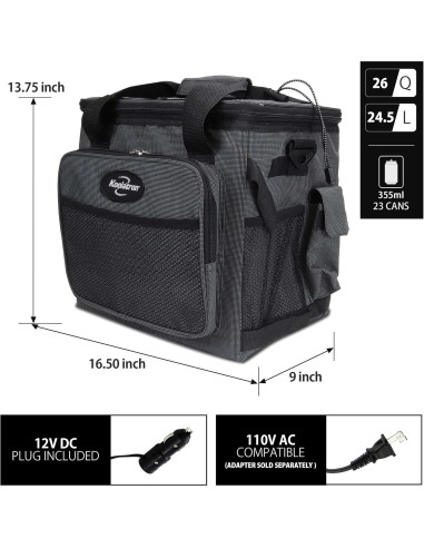 Koolatron Enfriador Portátil 25L 12V para Viajes y Camping