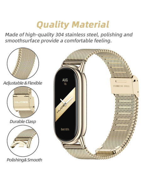 Correa MIJOBS para Xiaomi Mi Band 8 y 9 Acero Inoxidable