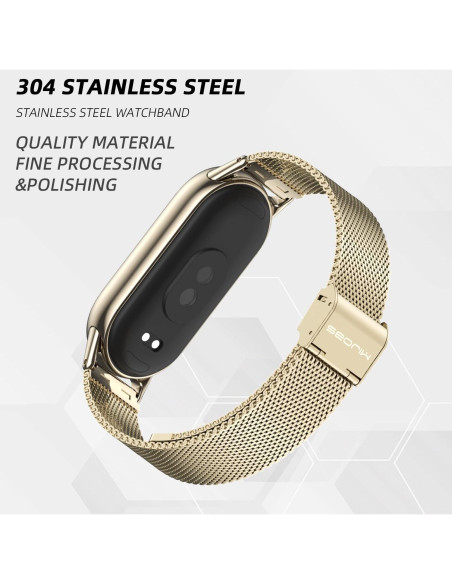Correa MIJOBS para Xiaomi Mi Band 8 y 9 Acero Inoxidable