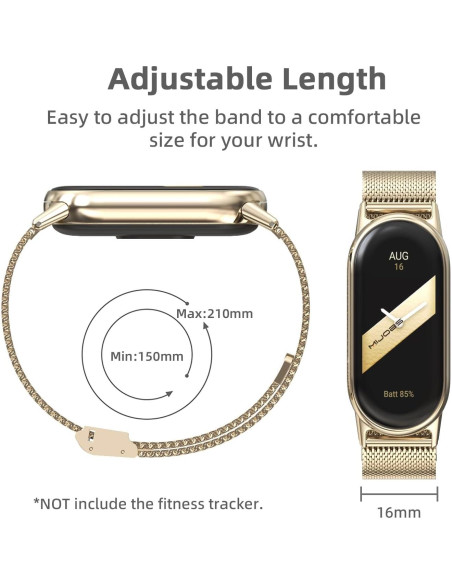 Correa MIJOBS para Xiaomi Mi Band 8 y 9 Acero Inoxidable