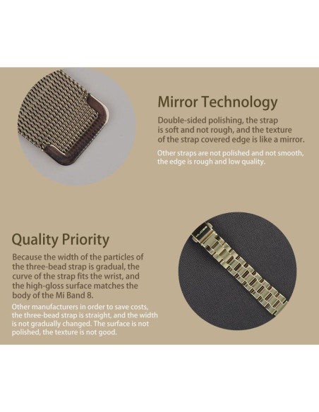 Correa MIJOBS para Xiaomi Mi Band 8 y 9 Acero Inoxidable