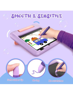 Lápices Stylus Niños Mixoo Antideslizantes 2 Pzs Azul+Morado 2