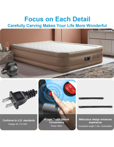 Bomba de Aire Eléctrica VOFiTNY 600W Inflar/Desinflar Rápido