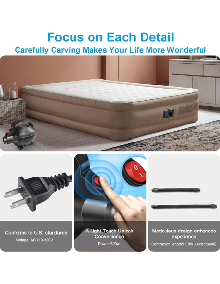 Bomba de Aire Eléctrica VOFiTNY 600W Inflar/Desinflar Rápido