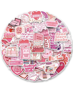120 Pegatinas Rosadas WQOWEHI para Libros y Laptops 2