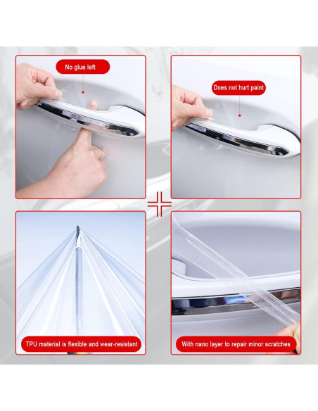 4 Piezas Protectores de Manijas de Puerta Blilo Transparente