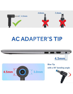 Cargador Laptop HP 45W Punta Redonda 4.5x3.0mm 2