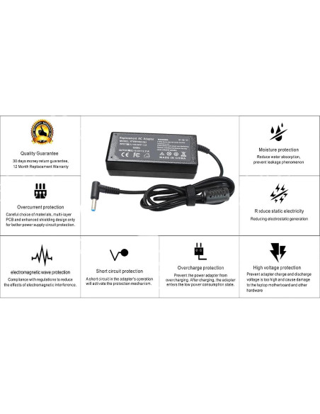 Cargador Laptop HP 45W Punta Redonda 4.5x3.0mm