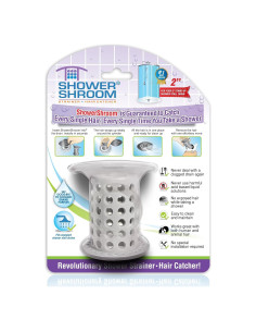 ShowerShroom Protector de Desagüe Ducha 5,08 cm Gris