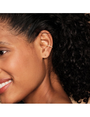 Aretes Huggie de Plata 925 Baño Oro 14K con Circonita PAVOI