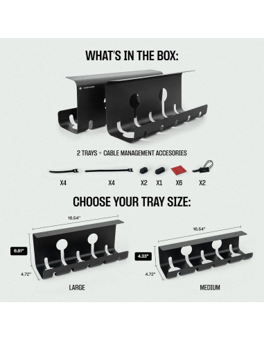 Bandeja de Cable COREMINDED Mediana - Organizador 2 Paquetes