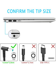 Cargador Laptop 65W HP Spectre Envy Pavilion 19.5V 2